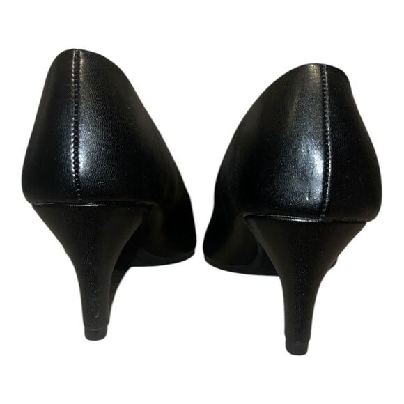 Time & Tru Womens Basic Pump Black Faux Leather Wide Width 7.5W NWOT - Picture 7 of 10